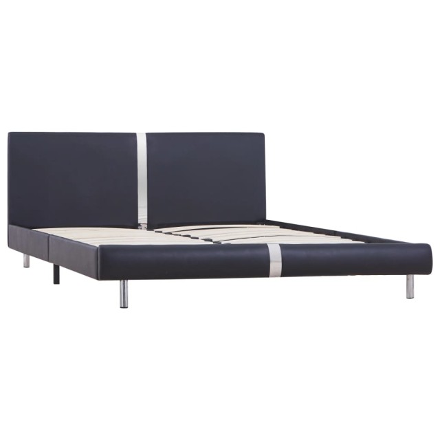 Cadre de lit sans matelas noir similicuir 120x200 cm