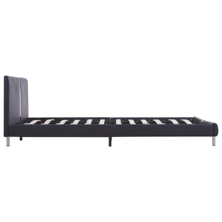 Cadre de lit sans matelas noir similicuir 120x200 cm