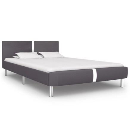 Cadre de lit sans matelas gris similicuir 140x200 cm