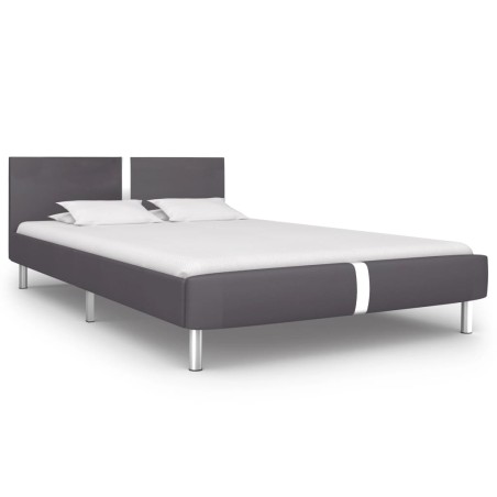 Cadre de lit sans matelas gris similicuir 140x200 cm
