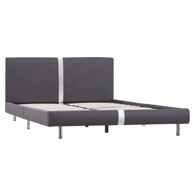 Cadre de lit sans matelas gris similicuir 140x200 cm