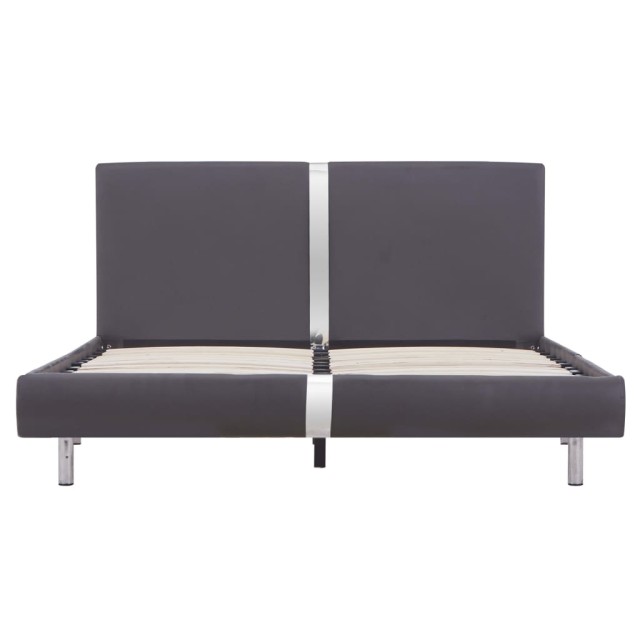 Cadre de lit sans matelas gris similicuir 140x200 cm