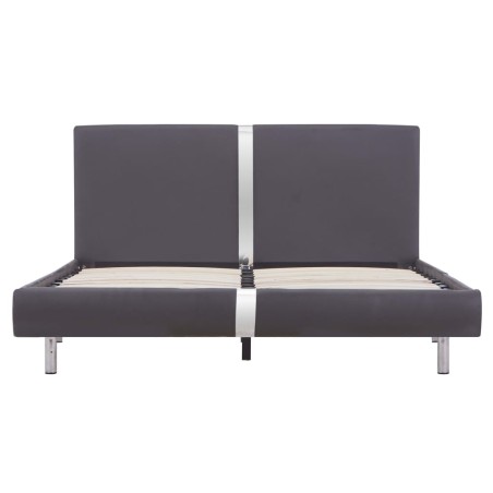 Cadre de lit sans matelas gris similicuir 140x200 cm