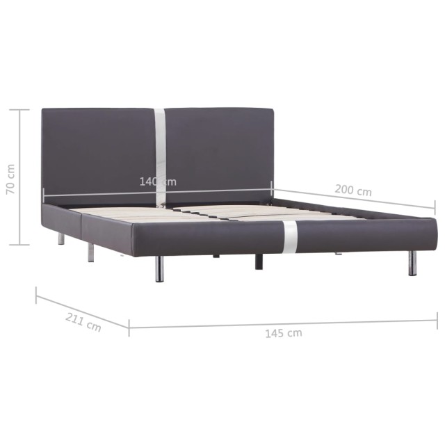 Cadre de lit sans matelas gris similicuir 140x200 cm