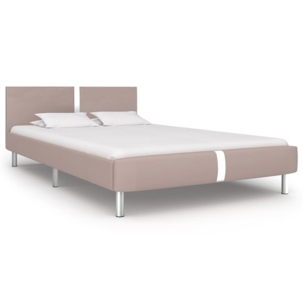 Cadre de lit sans matelas cappuccino similicuir 140x200 cm