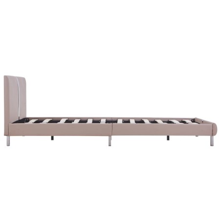 Cadre de lit sans matelas cappuccino similicuir 140x200 cm