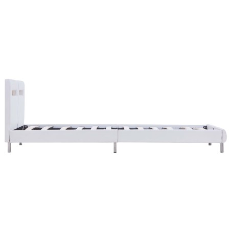 Cadre de lit avec LED sans matelas blanc similicuir 90x200 cm