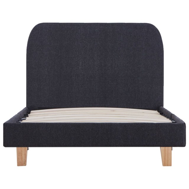 Cadre de lit sans matelas gris foncé tissu 90x200 cm