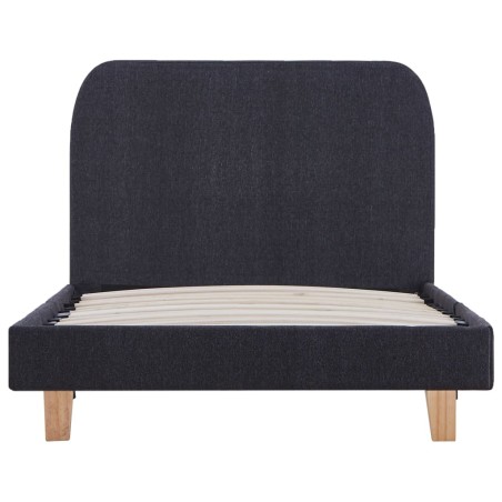 Cadre de lit sans matelas gris foncé tissu 90x200 cm