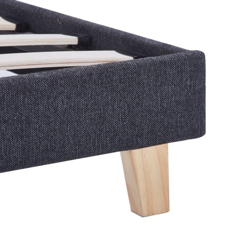 Cadre de lit sans matelas gris foncé tissu 90x200 cm