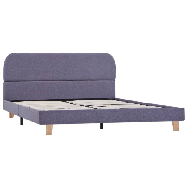 Cadre de lit sans matelas gris clair tissu 140x200 cm