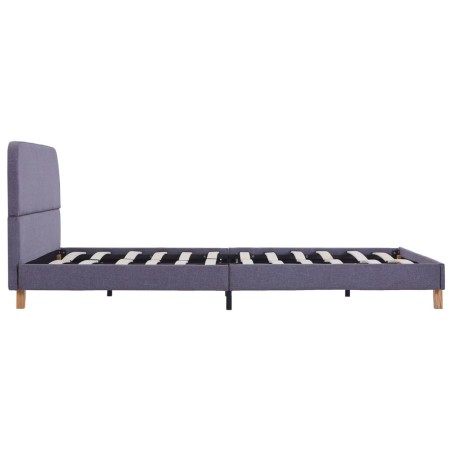 Cadre de lit sans matelas gris clair tissu 140x200 cm