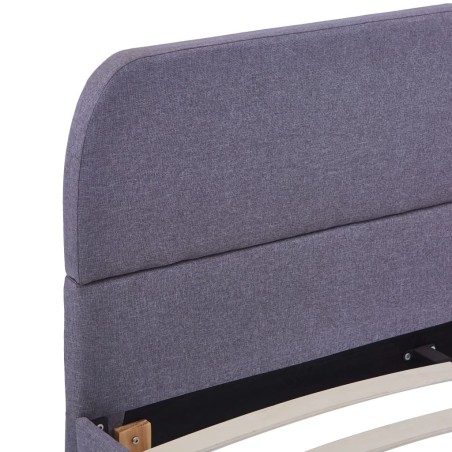 Cadre de lit sans matelas gris clair tissu 140x200 cm