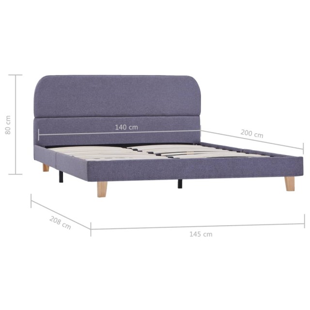 Cadre de lit sans matelas gris clair tissu 140x200 cm