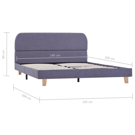 Cadre de lit sans matelas gris clair tissu 140x200 cm