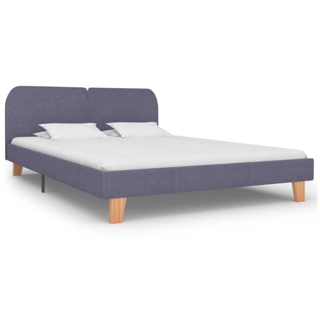 Cadre de lit sans matelas gris clair tissu 160x200 cm
