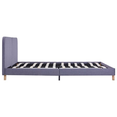 Cadre de lit sans matelas gris clair tissu 160x200 cm