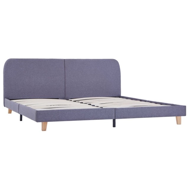 Cadre de lit sans matelas gris clair tissu 180x200 cm