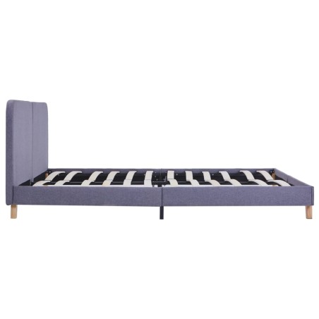 Cadre de lit sans matelas gris clair tissu 180x200 cm