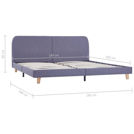Cadre de lit sans matelas gris clair tissu 180x200 cm