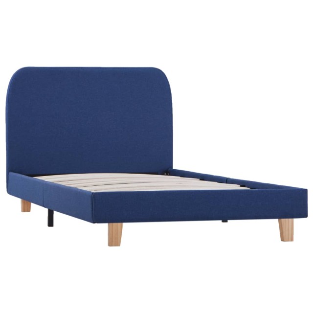Cadre de lit sans matelas bleu tissu 90x200 cm