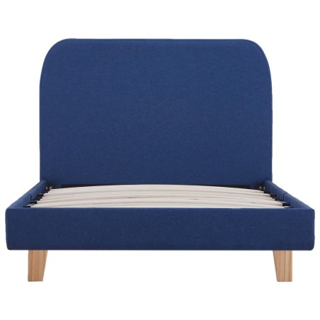 Cadre de lit sans matelas bleu tissu 90x200 cm