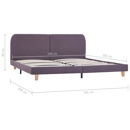 Cadre de lit sans matelas taupe tissu 180x200 cm