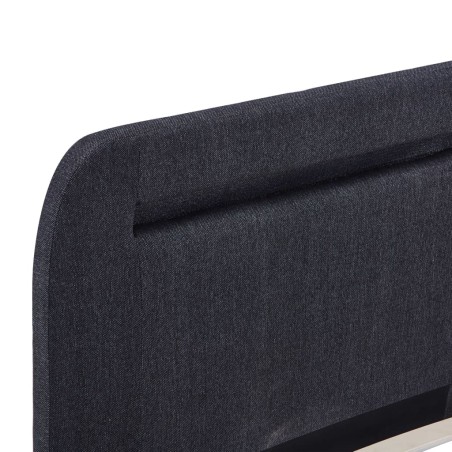 Cadre de lit avec LED sans matelas gris foncé tissu 180x200 cm