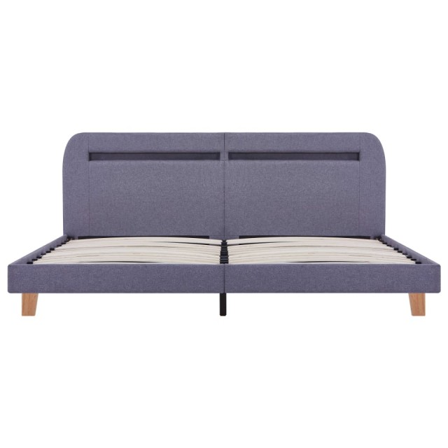 Cadre de lit avec LED sans matelas gris clair tissu 160x200 cm