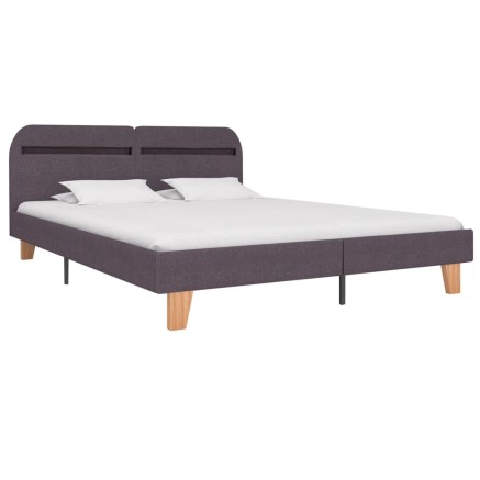 Cadre de lit avec LED sans matelas taupe tissu 160x200 cm 2