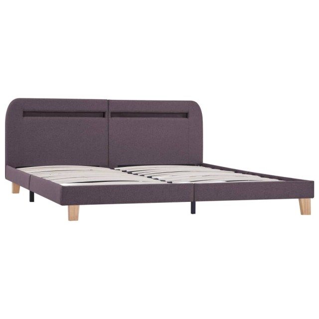 Cadre de lit avec LED sans matelas taupe tissu 160x200 cm