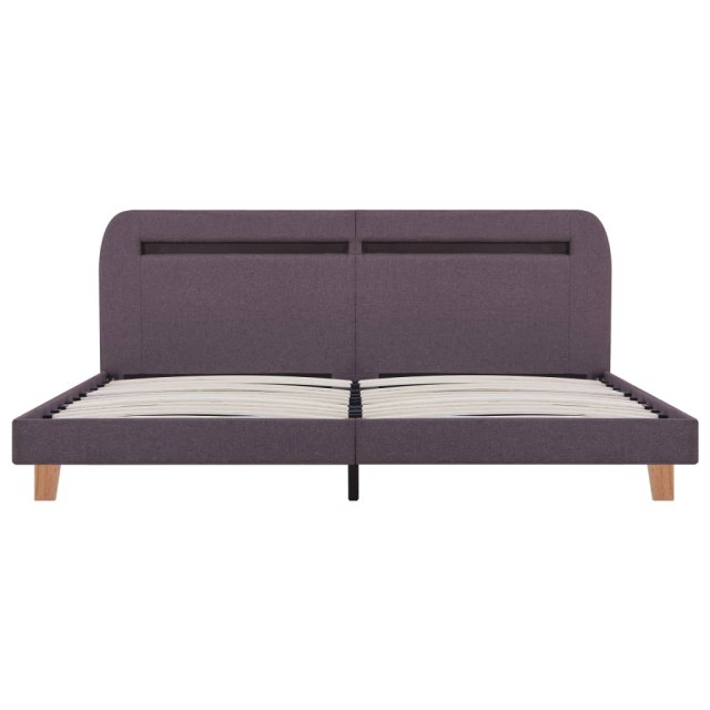 Cadre de lit avec LED sans matelas taupe tissu 160x200 cm