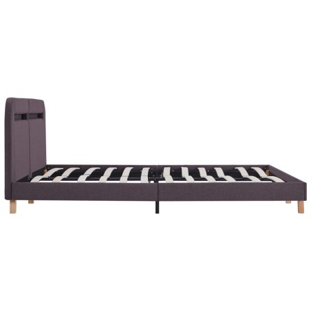 Cadre de lit avec LED sans matelas taupe tissu 160x200 cm