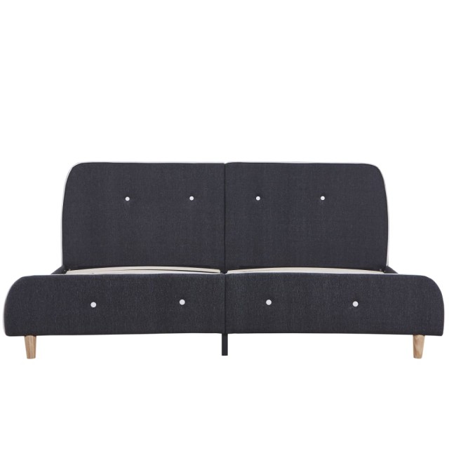 Cadre de lit sans matelas gris foncé tissu 160x200 cm
