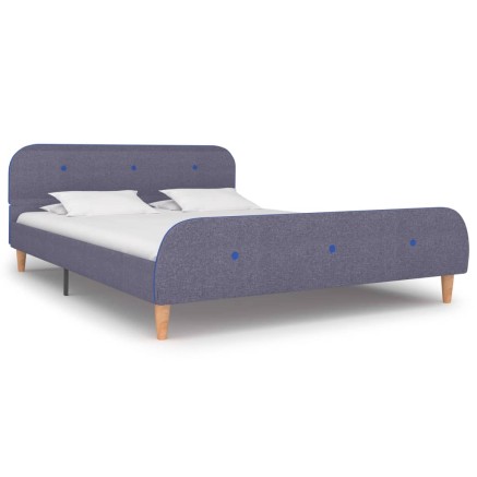 Cadre de lit sans matelas gris clair tissu 140x200 cm