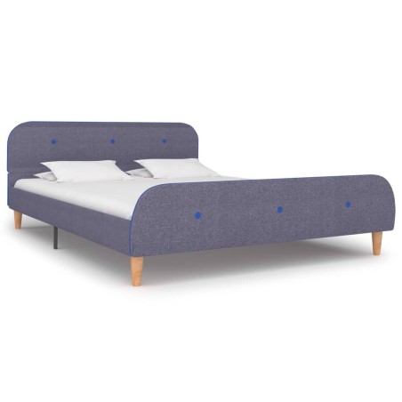 Cadre de lit sans matelas gris clair tissu 140x200 cm