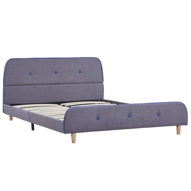 Cadre de lit sans matelas gris clair tissu 140x200 cm