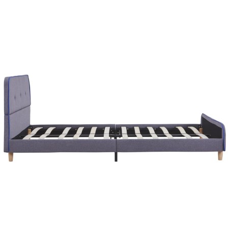 Cadre de lit sans matelas gris clair tissu 140x200 cm