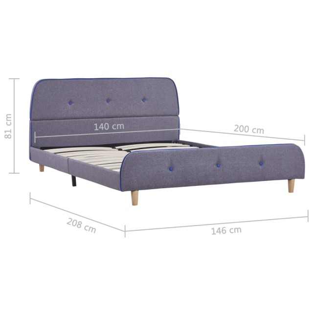 Cadre de lit sans matelas gris clair tissu 140x200 cm