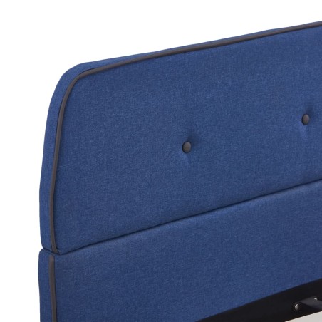 Cadre de lit sans matelas bleu tissu 140x200 cm