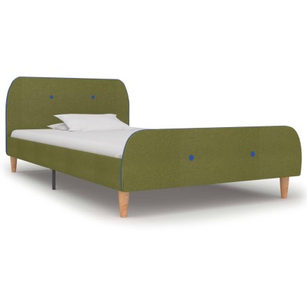Cadre de lit sans matelas vert tissu 90x200 cm