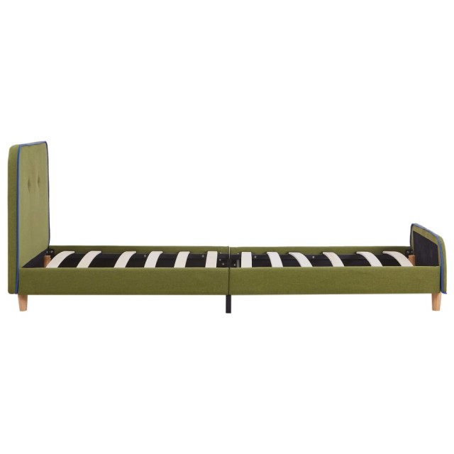 Cadre de lit sans matelas vert tissu 90x200 cm