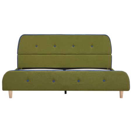 Cadre de lit sans matelas vert tissu 140x200 cm