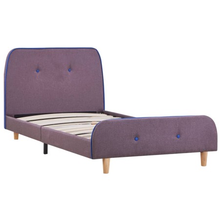 Cadre de lit sans matelas taupe tissu 90x200 cm