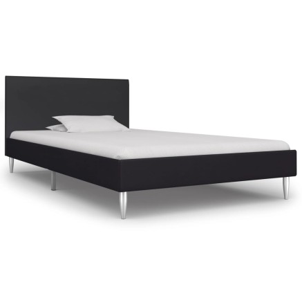 Cadre de lit sans matelas noir tissu 90x200 cm