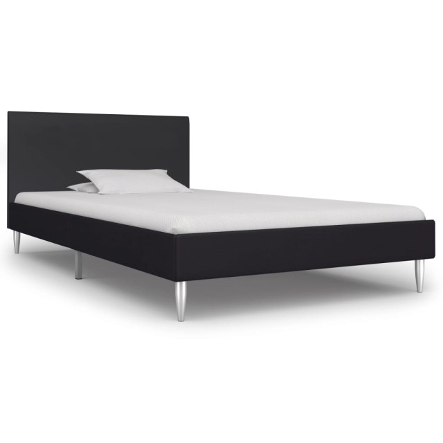 Cadre de lit sans matelas noir tissu 90x200 cm