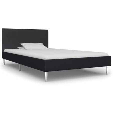 Cadre de lit sans matelas noir tissu 90x200 cm
