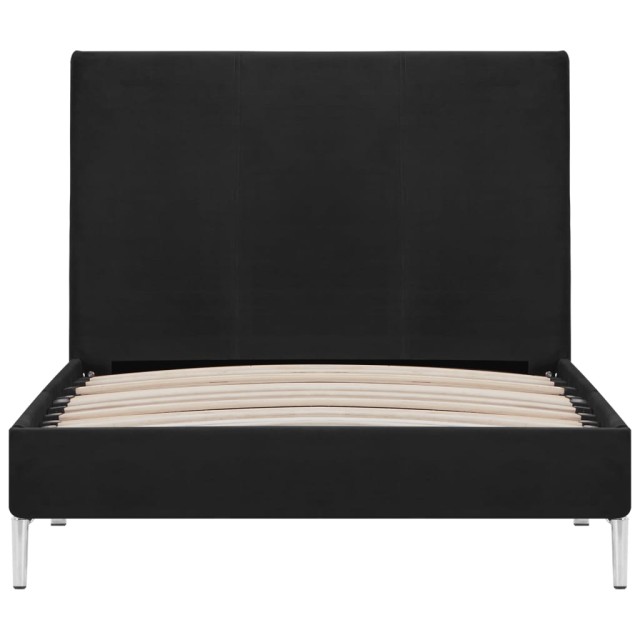 Cadre de lit sans matelas noir tissu 90x200 cm