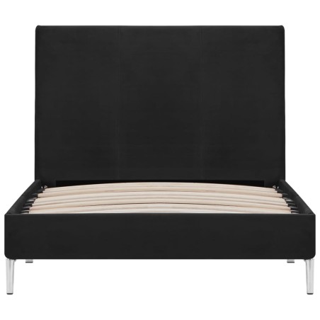 Cadre de lit sans matelas noir tissu 90x200 cm
