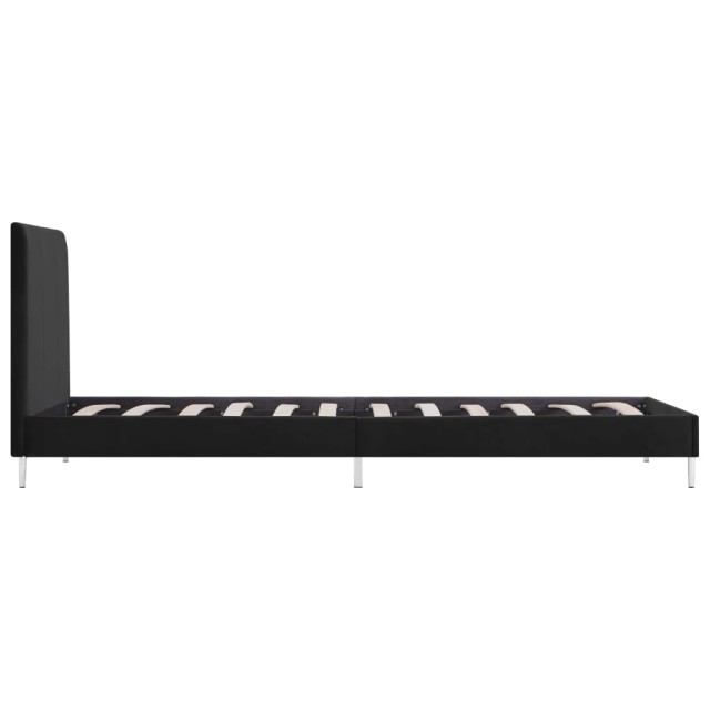Cadre de lit sans matelas noir tissu 90x200 cm